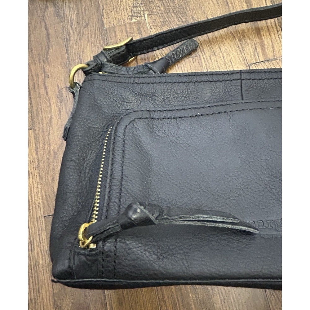 Black Margot New York "Molly" style brass-toned hardware Front Zipper Pocket Med - Picture 3 of 8